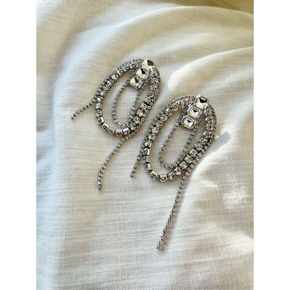 Glamorous sparkly rhinestone statement earrings ￼ - Picture 4 of 5